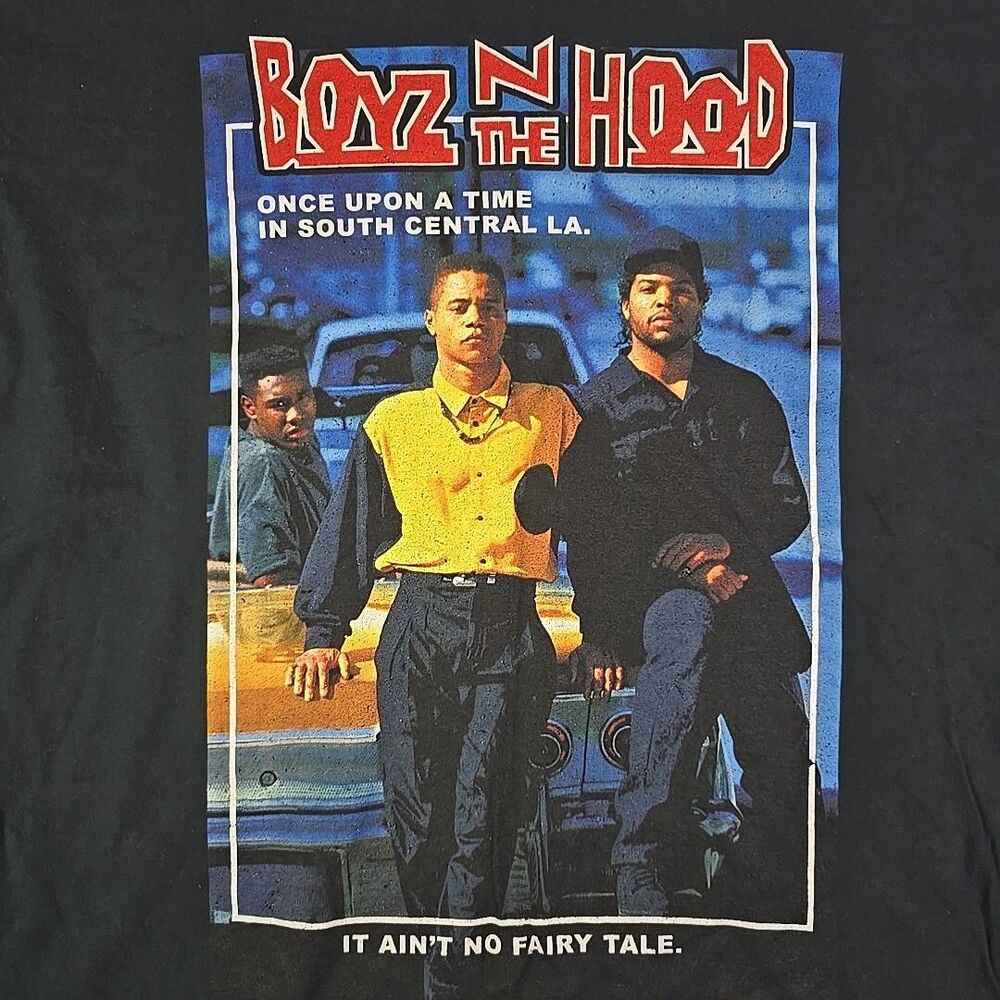 Boyz N The Hood Shirt Black Short Sleeve Crew Neck Movie Rap Hip Hop Ice Cube L - Picture 2 of 8